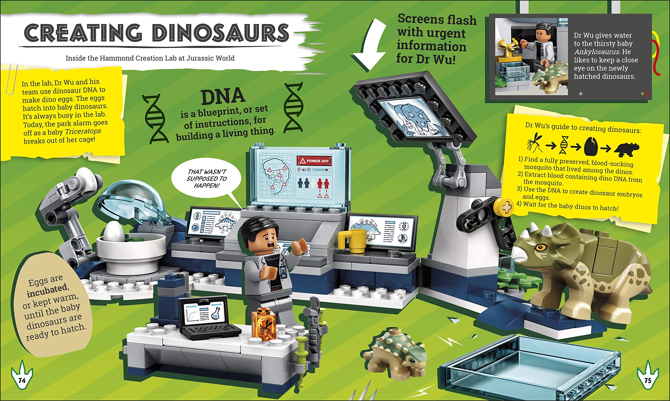 lego jurassic world the dino files: with lego jurassic world claire minifigure and baby raptor!