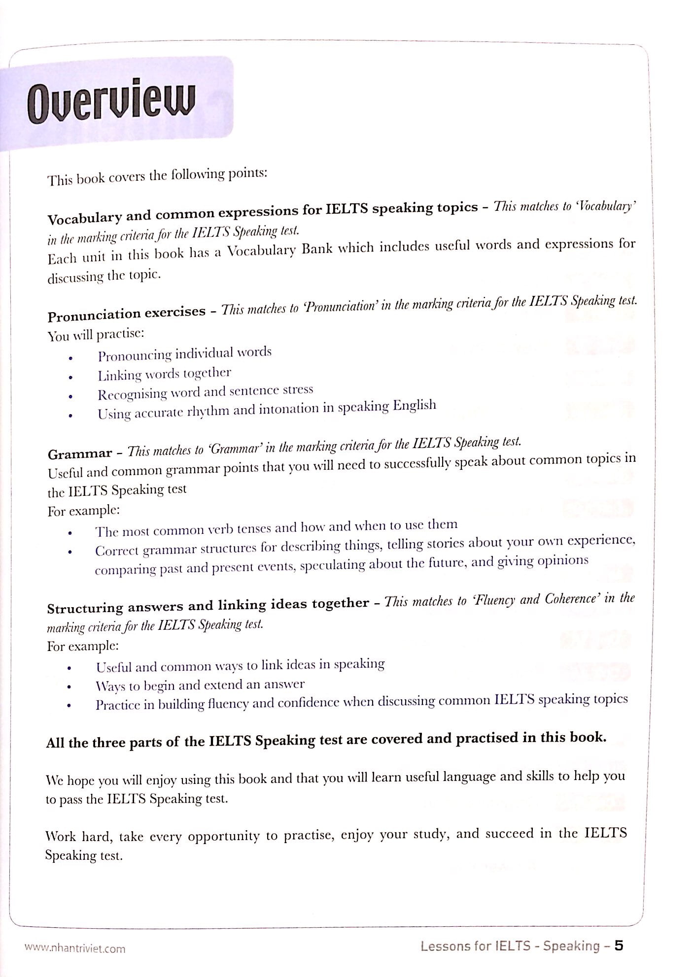 lessons for ielts - speaking