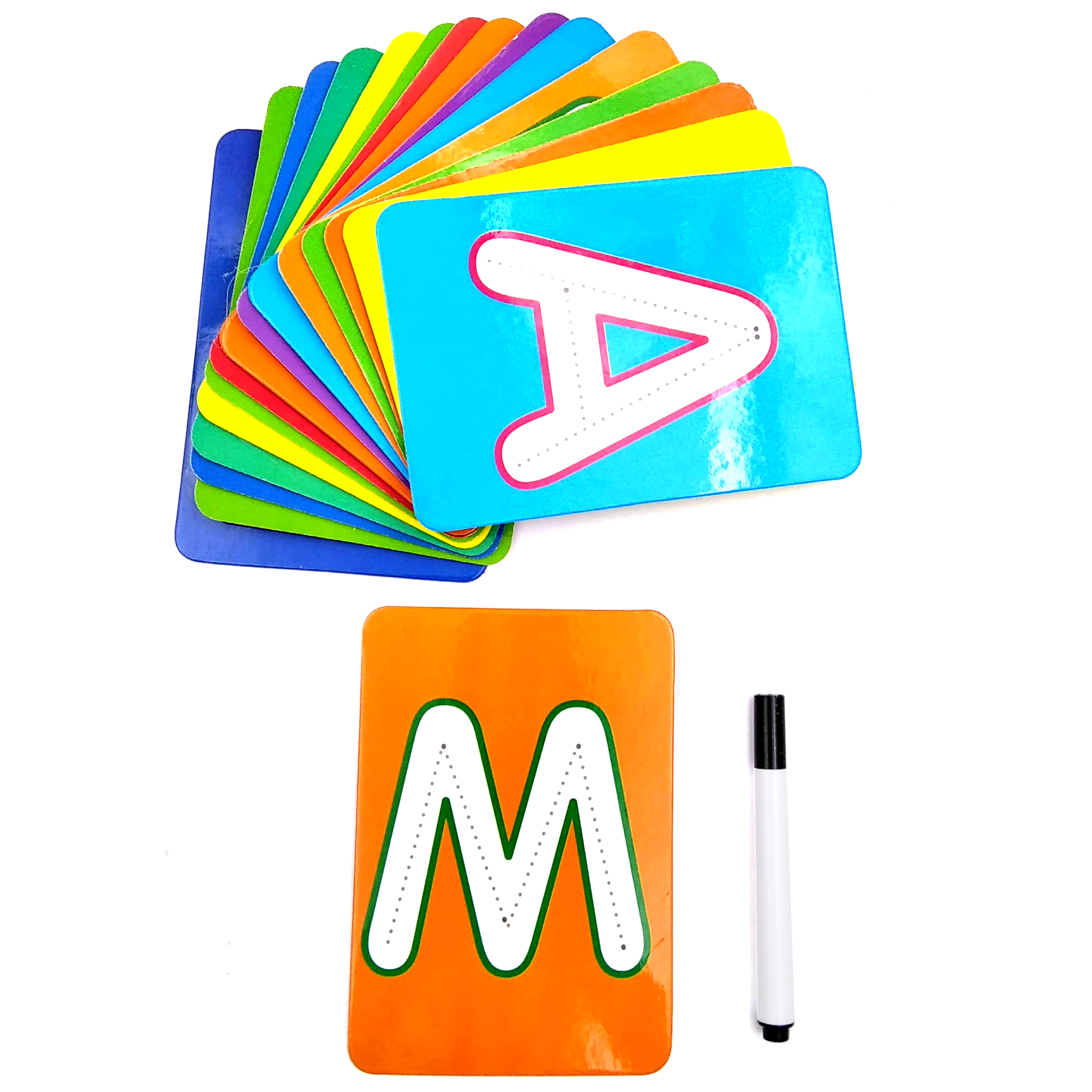 let's write mini flash crads - abc upper case & colours