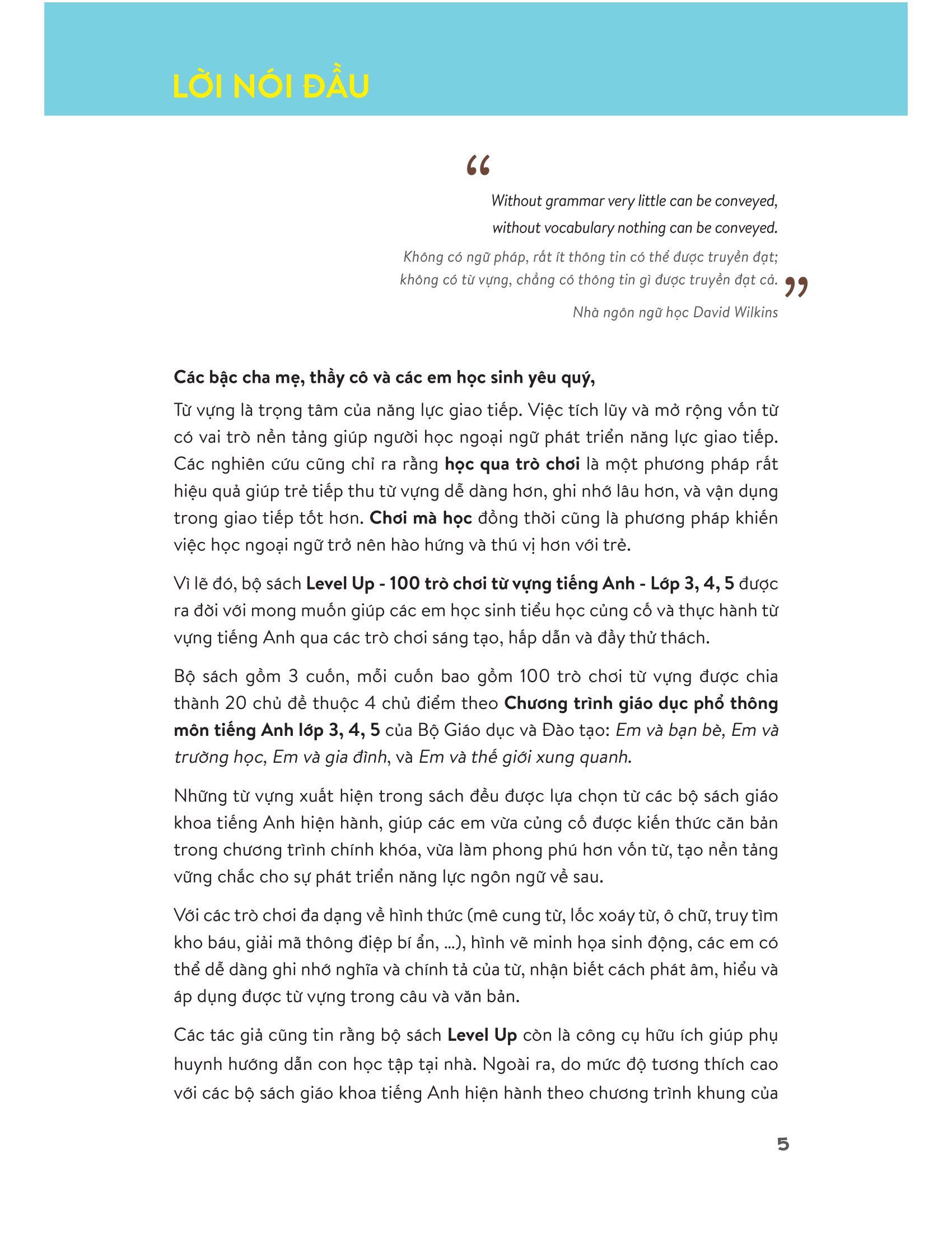 level up - 100 trò chơi từ vựng tiếng anh - lớp 3