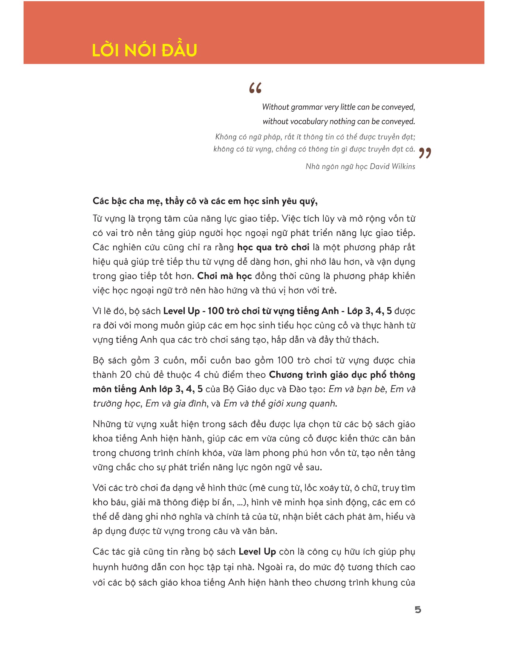 level up - 100 trò chơi từ vựng tiếng anh - lớp 4