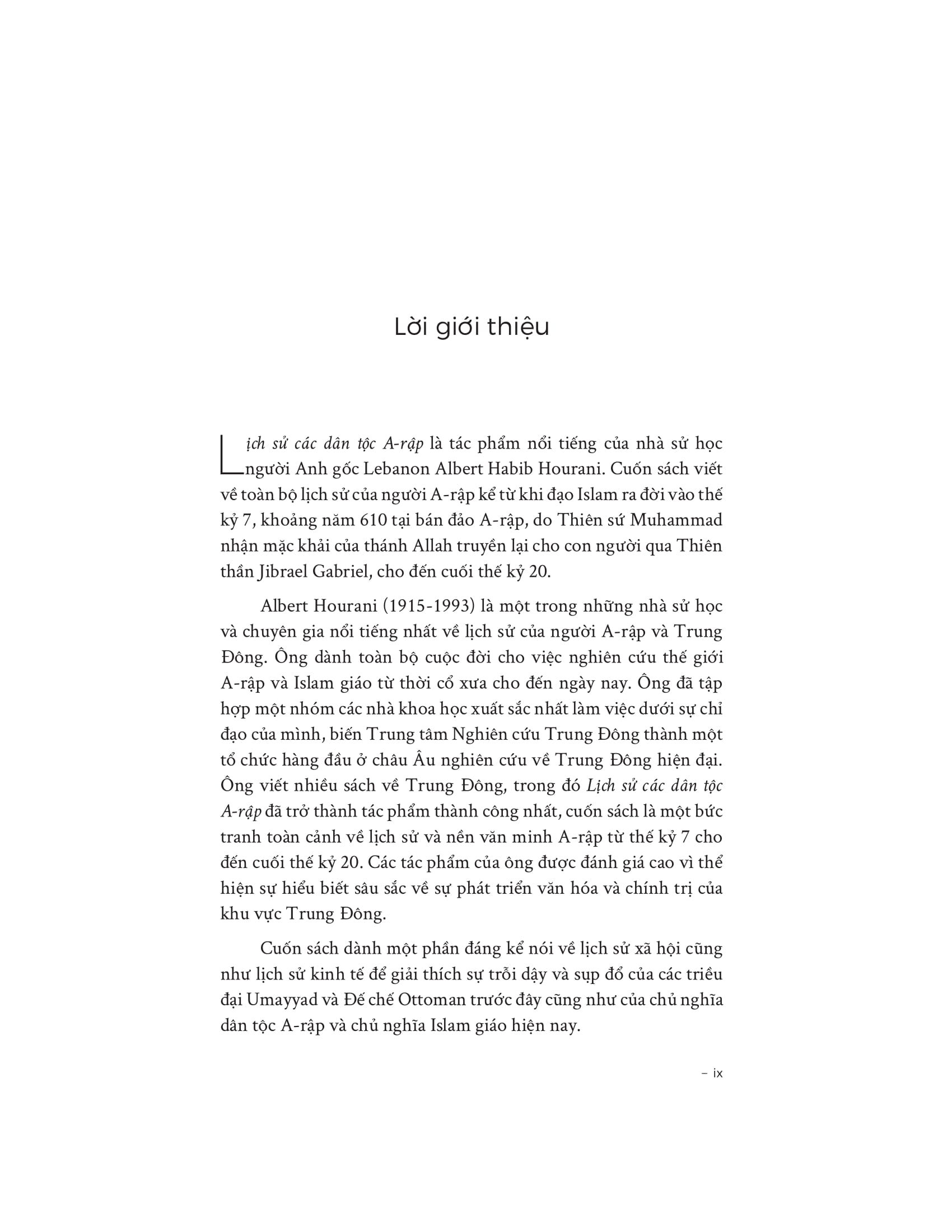 Lịch Sử Các Dân Tộc A-Rập - Bìa Cứng