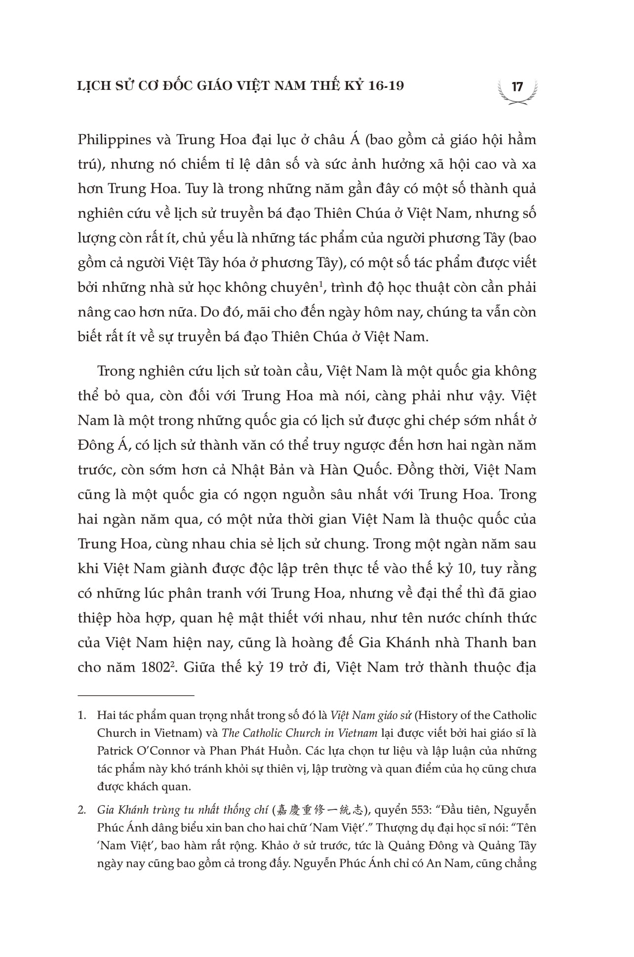 lịch sử cơ đốc giáo việt nam thế kỷ 16-19