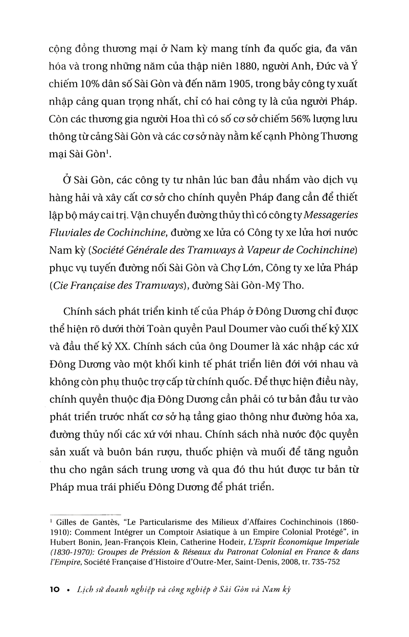 lịch sử doang nghiệp và công nghiệp ở sài gòn và nam kỳ từ giữa thế kỷ xix đến năm 1945
