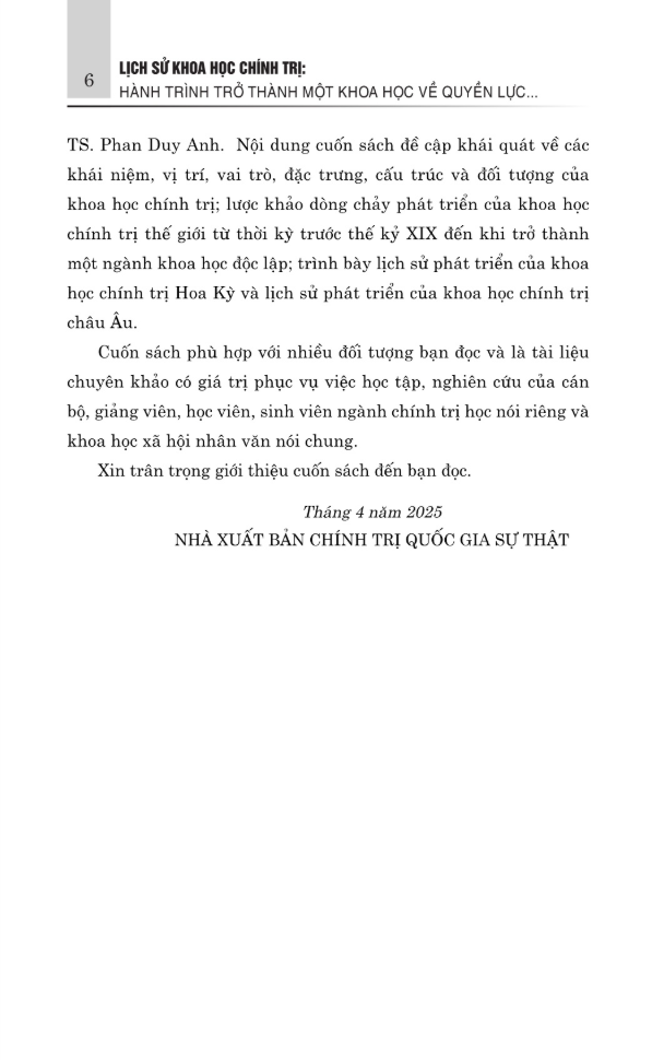 Lich Su Khoa Hoc Chinh Tri - Hanh Trinh Tro Thanh Mot Khoa Hoc Ve Quyen Luc Hay Kham Pha Doi Song Chinh Tri