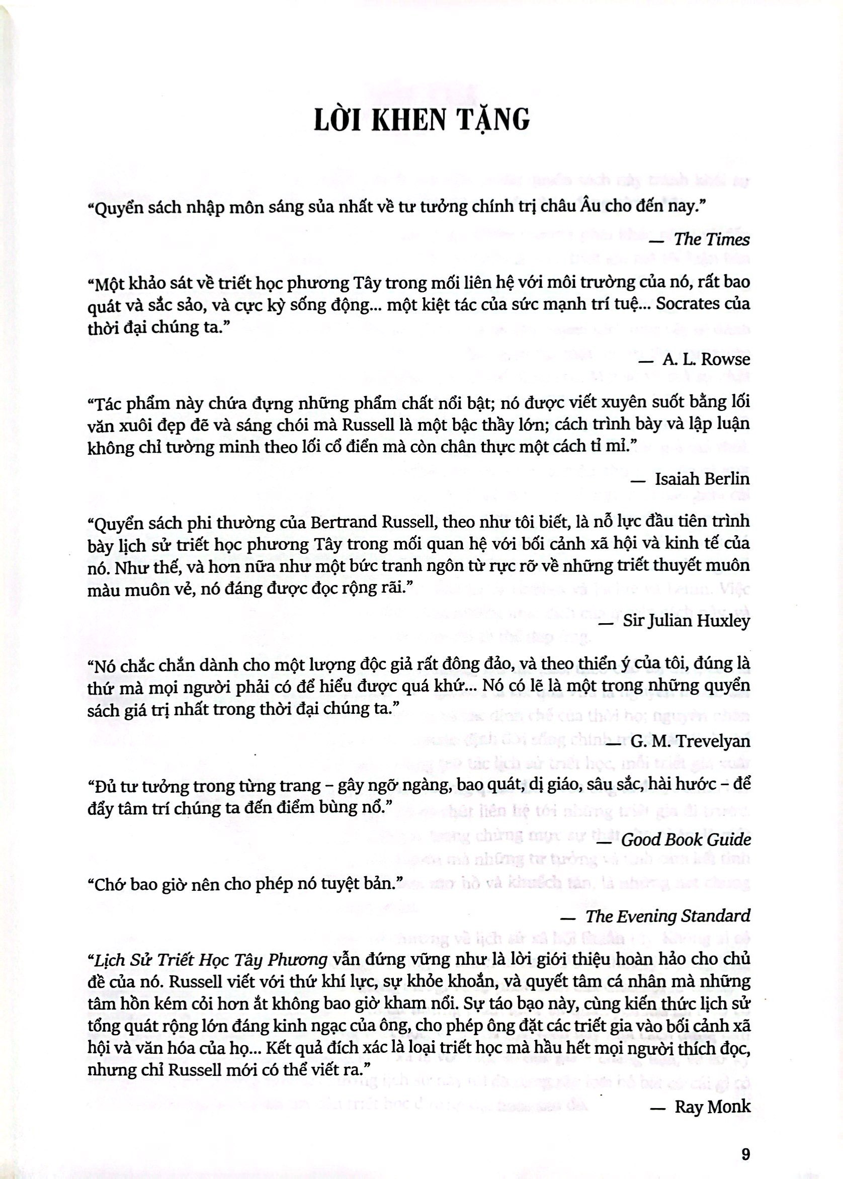 lịch sử triết học phương tây - history of western philosophy - bìa cứng