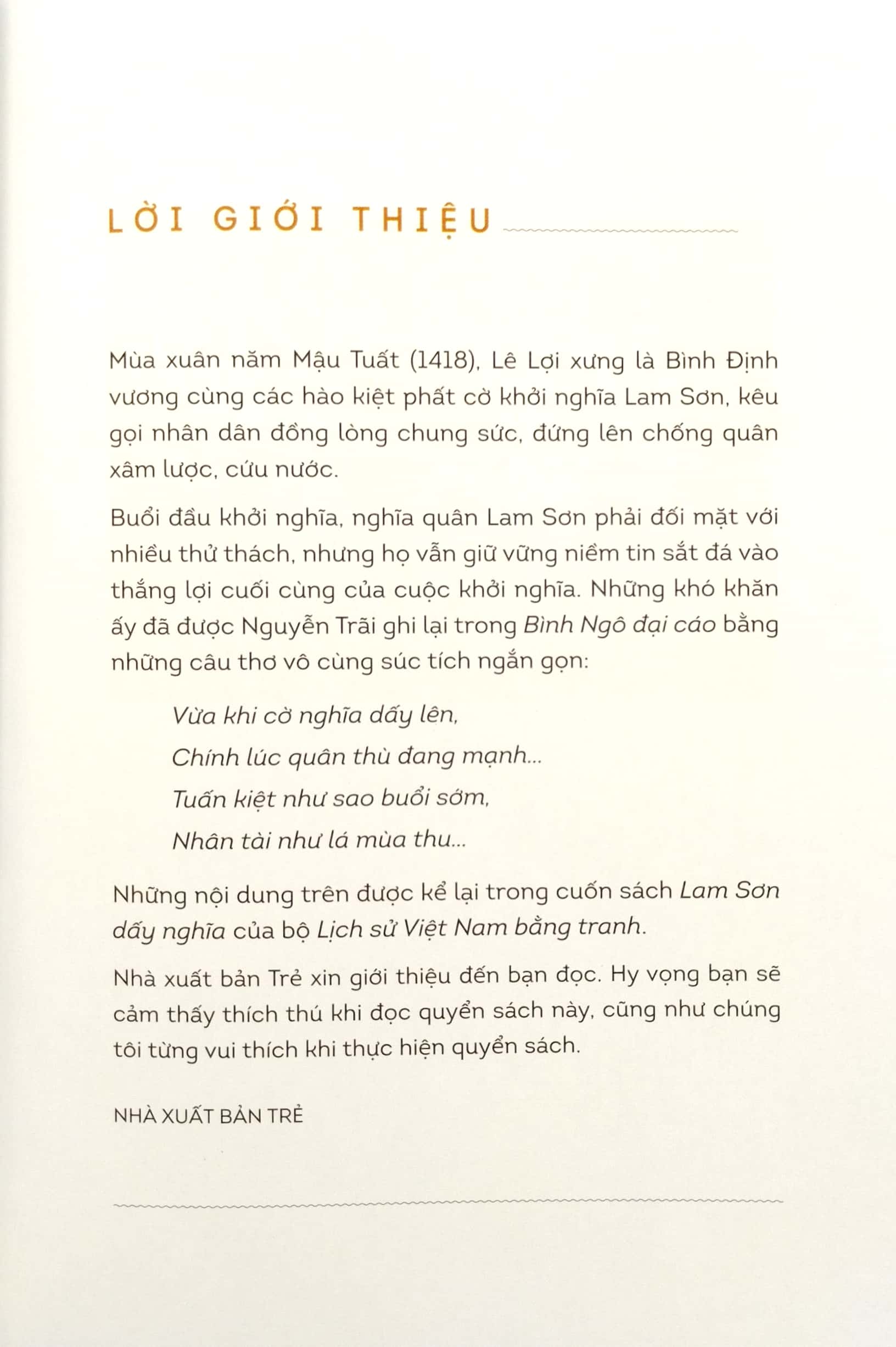 lịch sử việt nam bằng tranh - lam sơn dấy nghĩa (bản màu) (tái bản 2023)