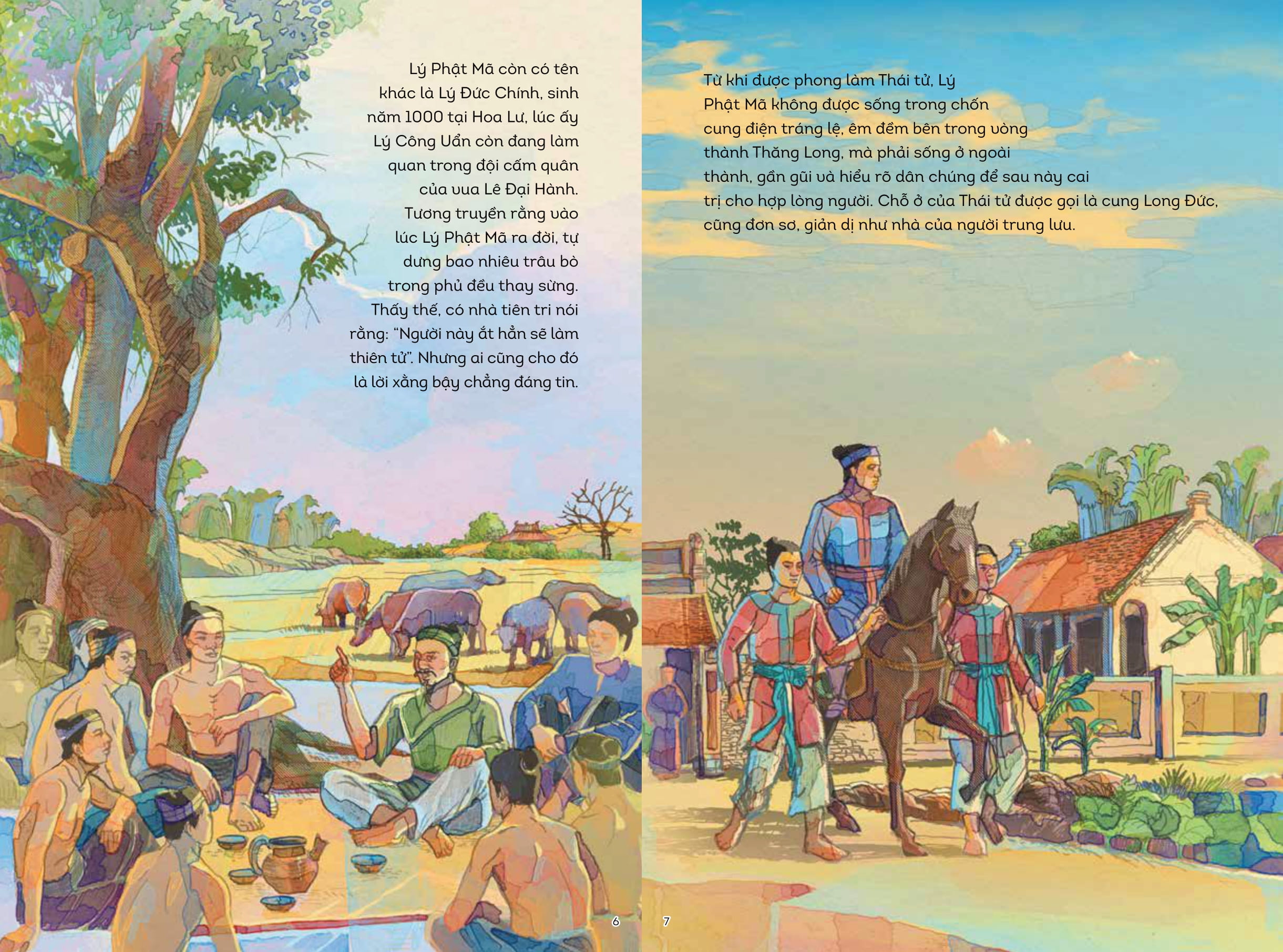 lịch sử việt nam bằng tranh - lý thái tông xây đắp nhà lý (bản màu)