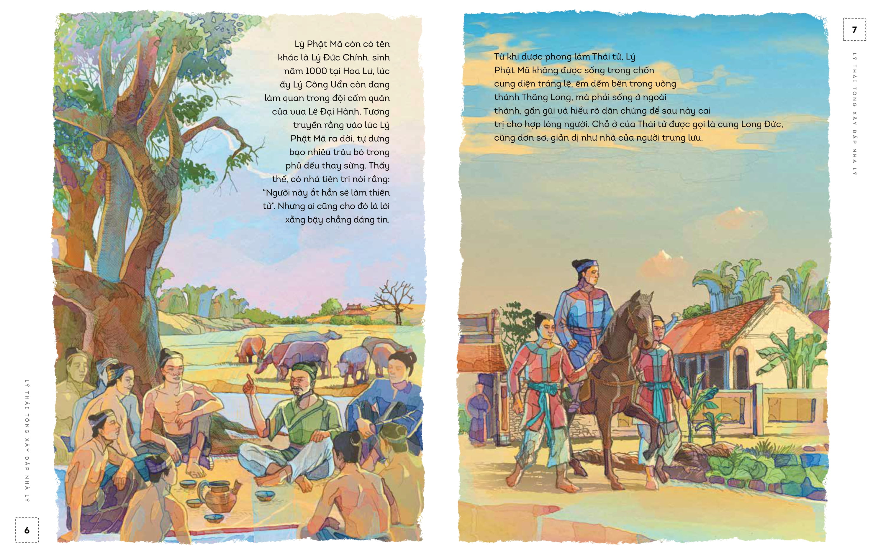 lịch sử việt nam bằng tranh - lý thái tông xây đắp nhà lý - bản màu - bìa cứng