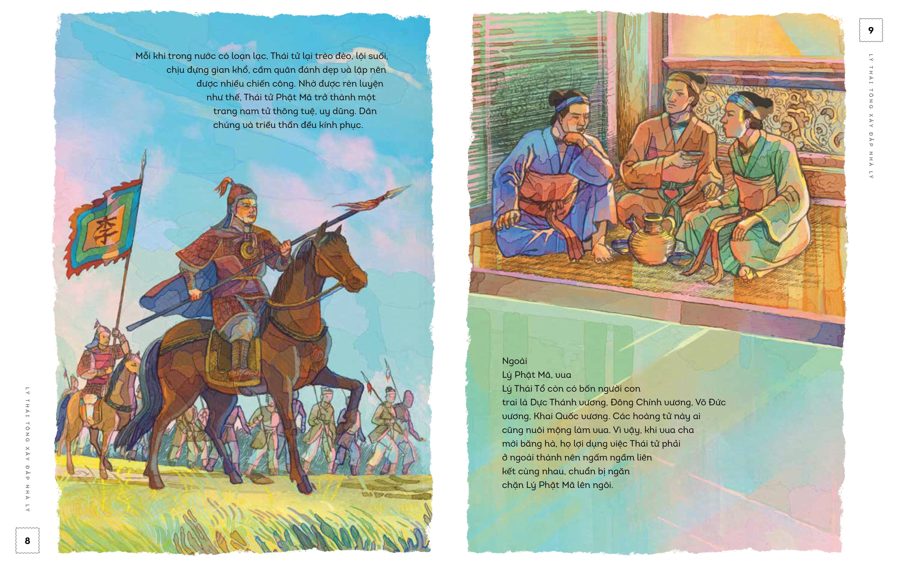 lịch sử việt nam bằng tranh - lý thái tông xây đắp nhà lý - bản màu - bìa cứng