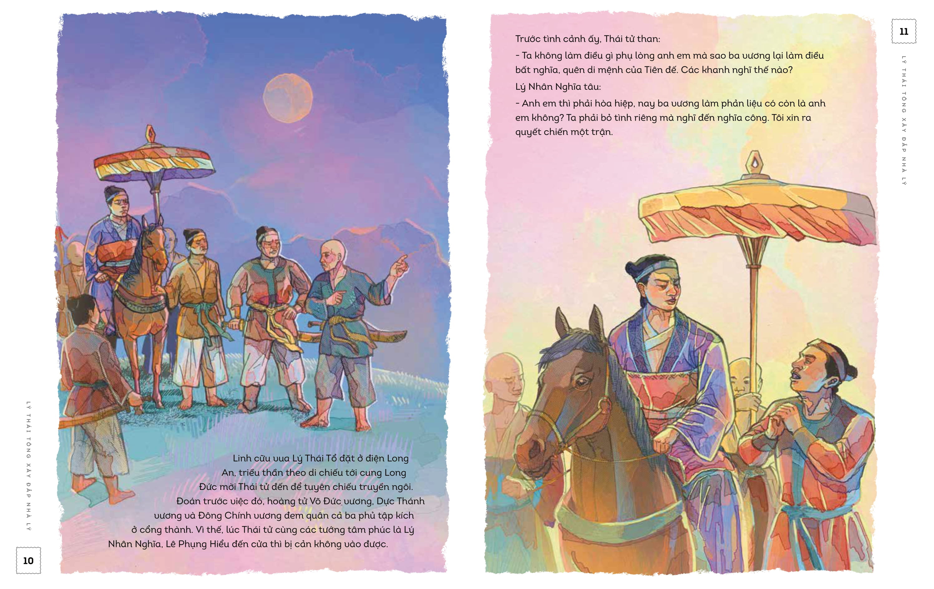 lịch sử việt nam bằng tranh - lý thái tông xây đắp nhà lý - bản màu - bìa cứng