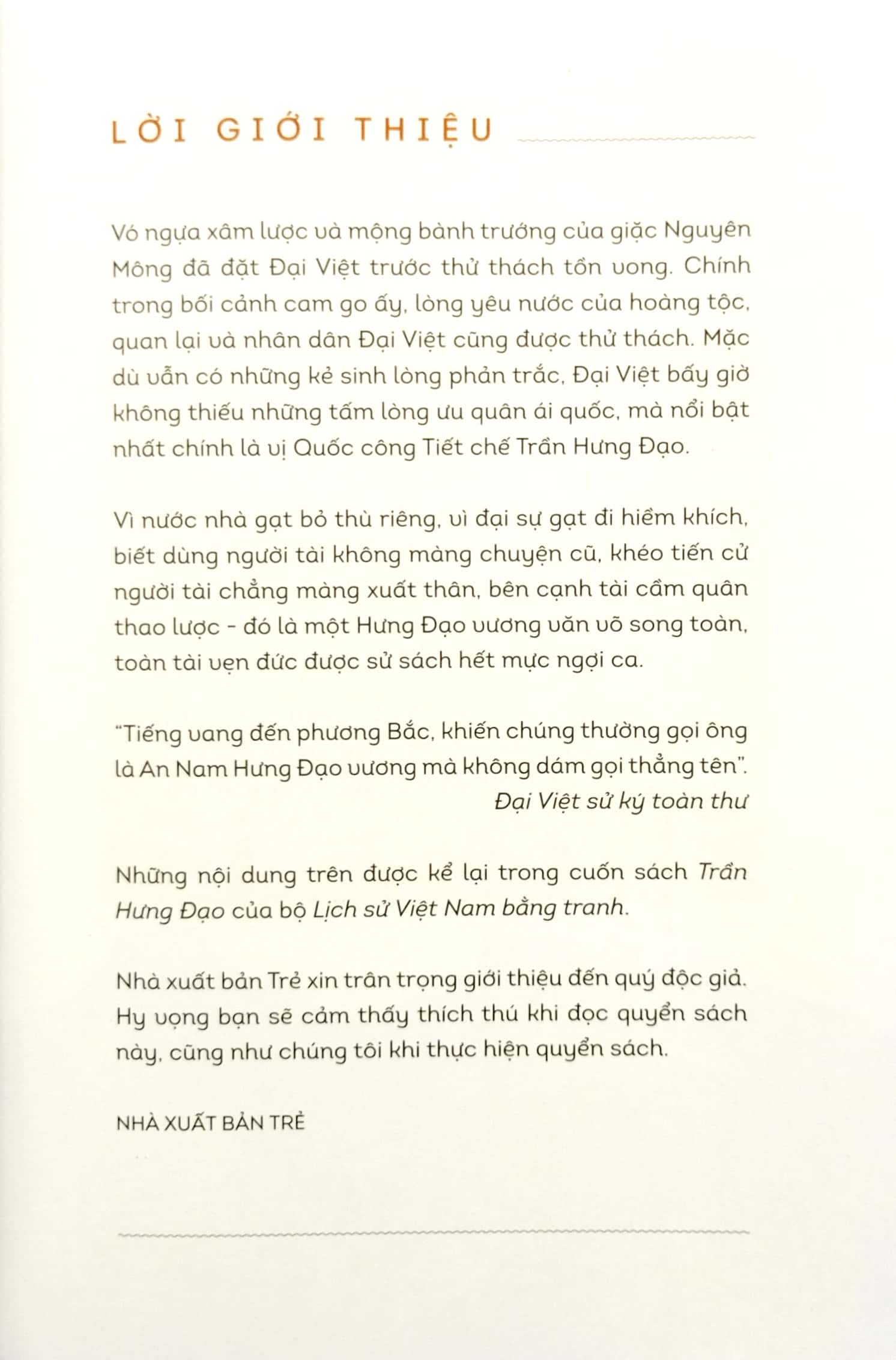 lịch sử việt nam bằng tranh - trần hưng đạo (bản màu) (tái bản 2023)