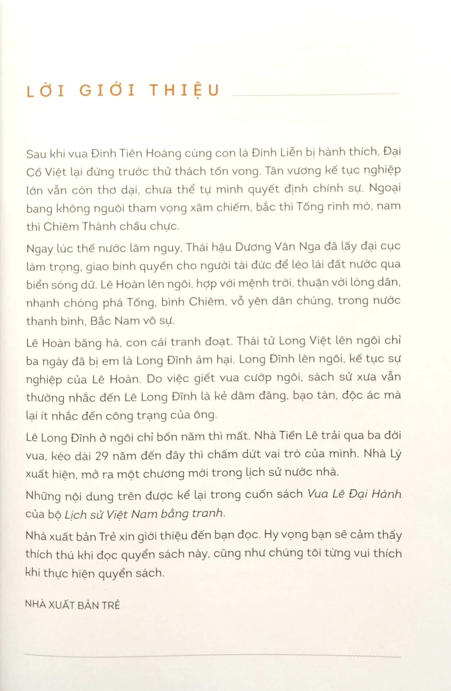 lịch sử việt nam bằng tranh - vua lê đại hành (bản màu) (tái bản 2023)