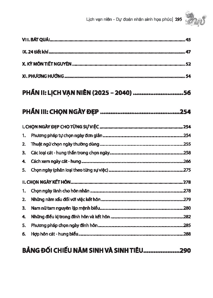 lịch vạn niên - dự đoán nhân sinh họa phúc 2025-2040