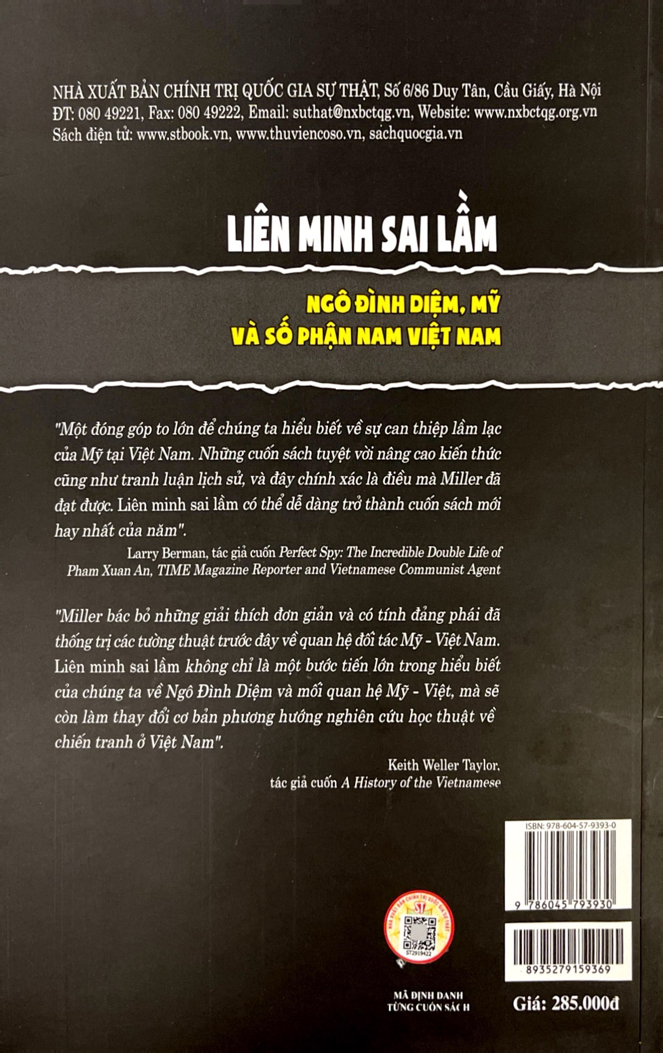 liên minh sai lầm - ngô đình diệm, mỹ và số phận nam việt nam
