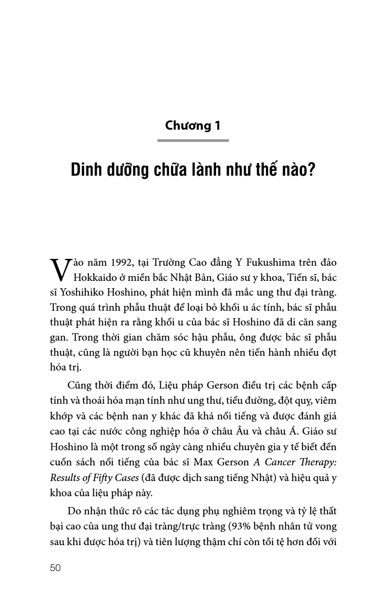 Lieu Phap Gerson - Chuong Trinh Dinh Duong Danh Cho Benh Nhan Ung Thu Va Cac Can Benh Khac