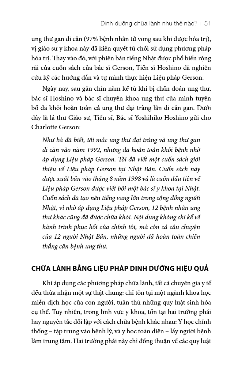 Lieu Phap Gerson - Chuong Trinh Dinh Duong Danh Cho Benh Nhan Ung Thu Va Cac Can Benh Khac