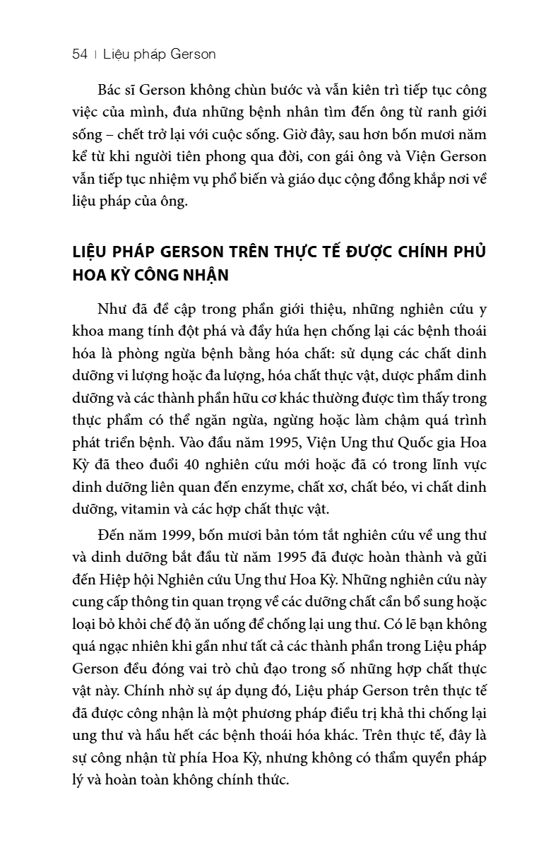 Lieu Phap Gerson - Chuong Trinh Dinh Duong Danh Cho Benh Nhan Ung Thu Va Cac Can Benh Khac