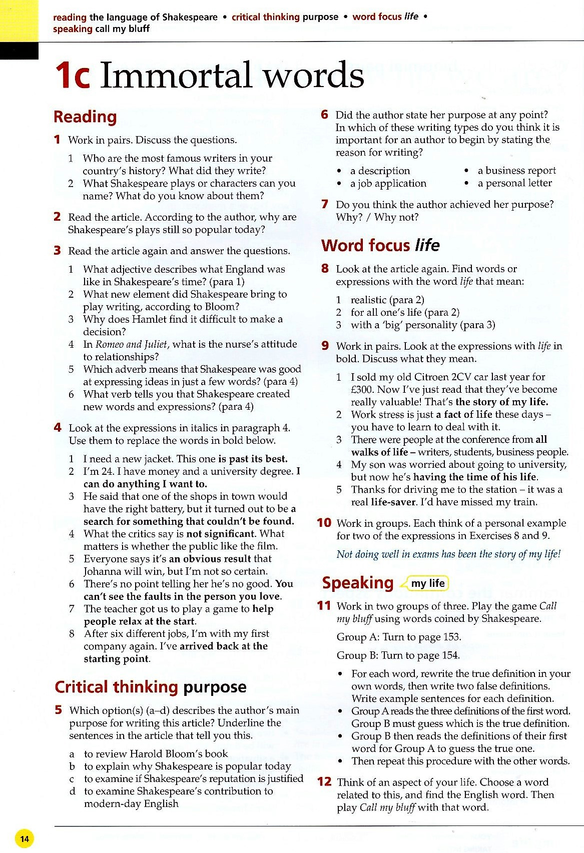 life advanced student's book (life, second edition (british english))