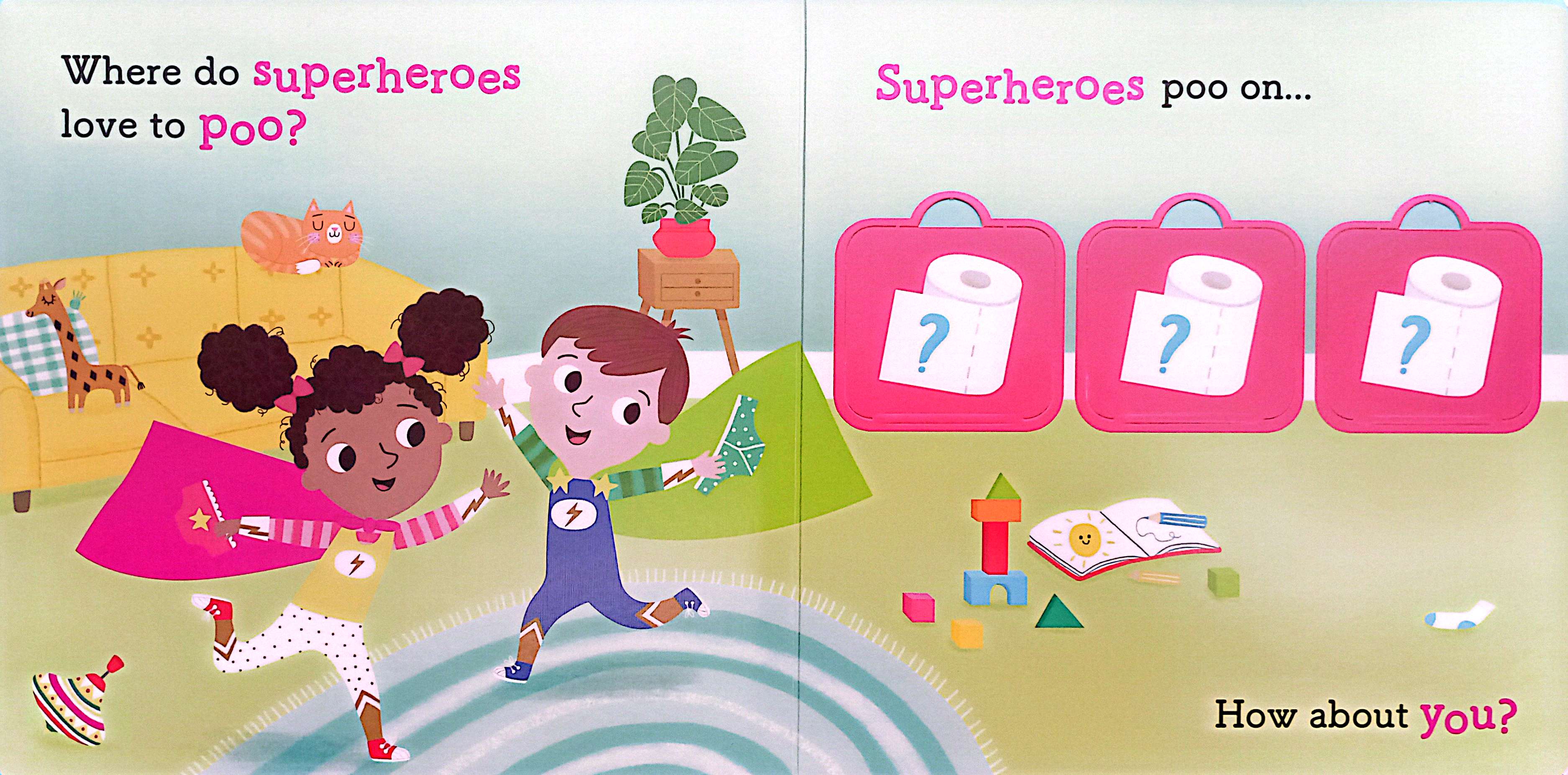 lift the flap - superheroes love potty time!