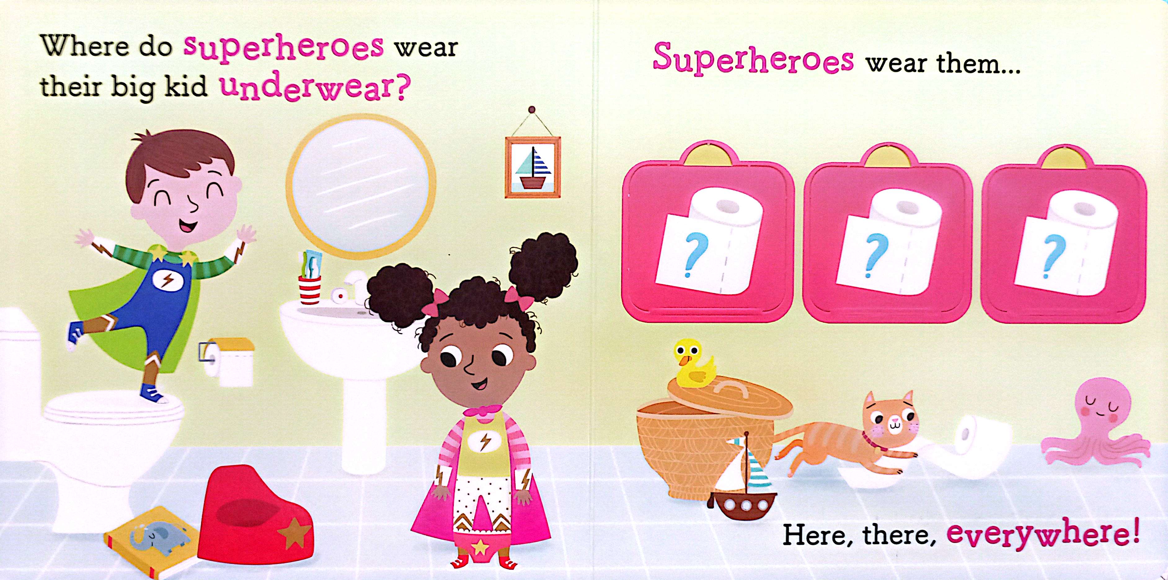 lift the flap - superheroes love potty time!