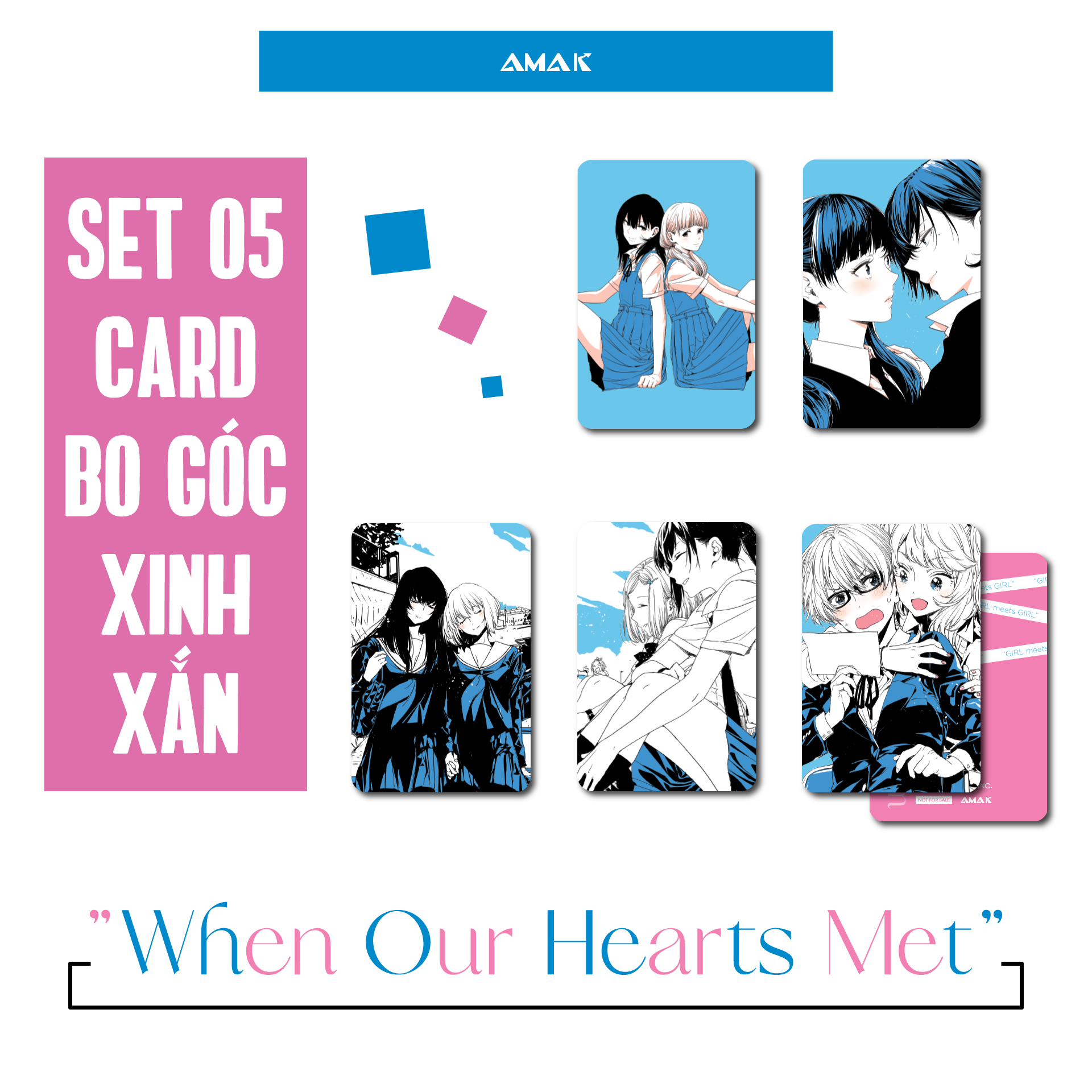 Lilium Terrarium - Tang Kem Set 5 Card Bo Goc Nhu Cat "When Our Hearts Met"