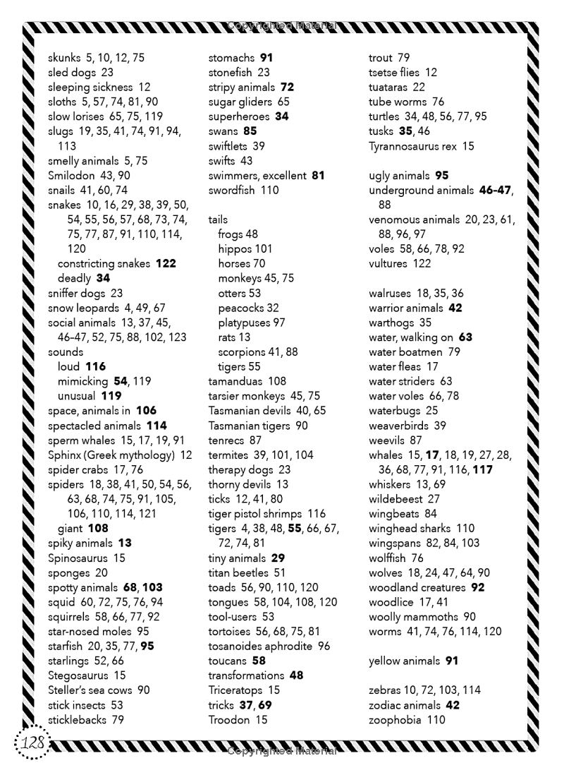 lists for curious kids - animals