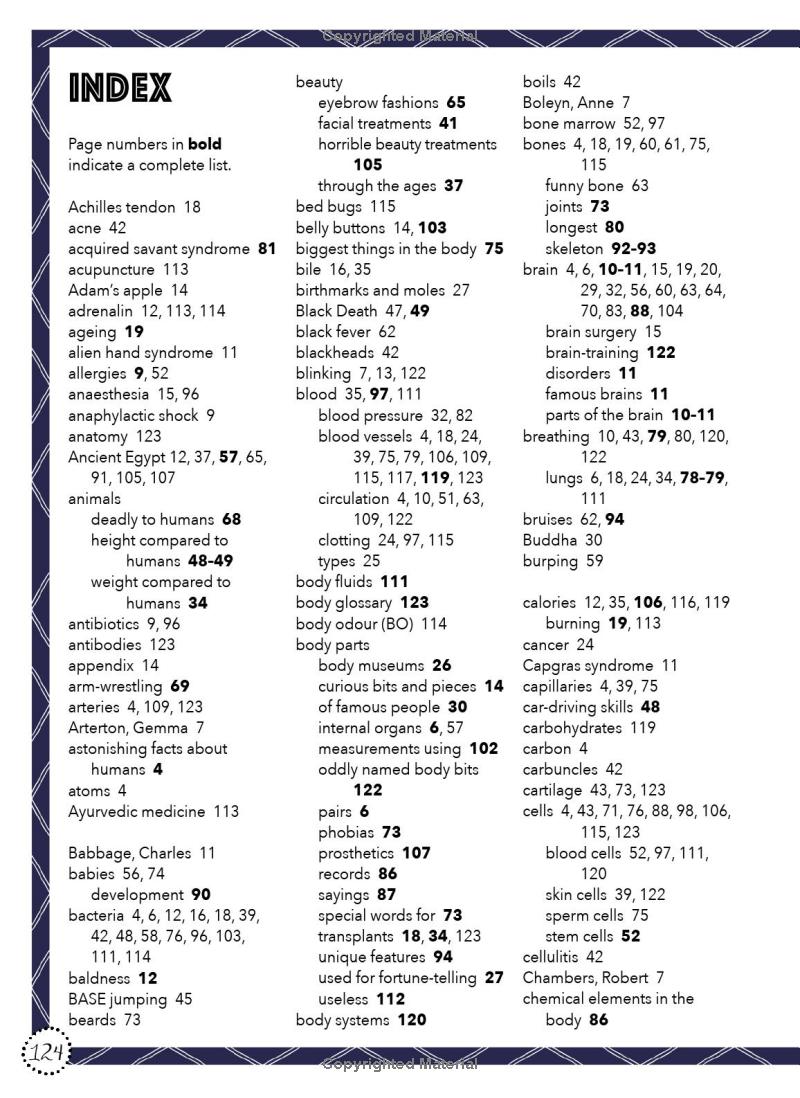 lists for curious kids - human body