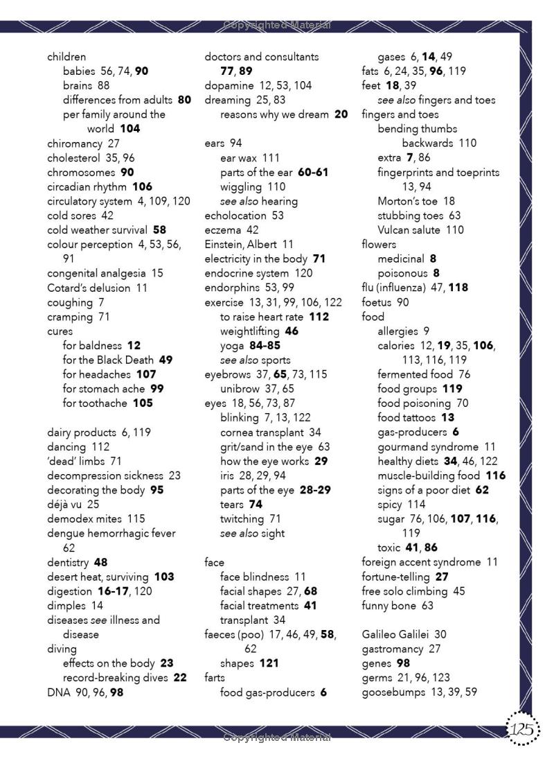 lists for curious kids - human body