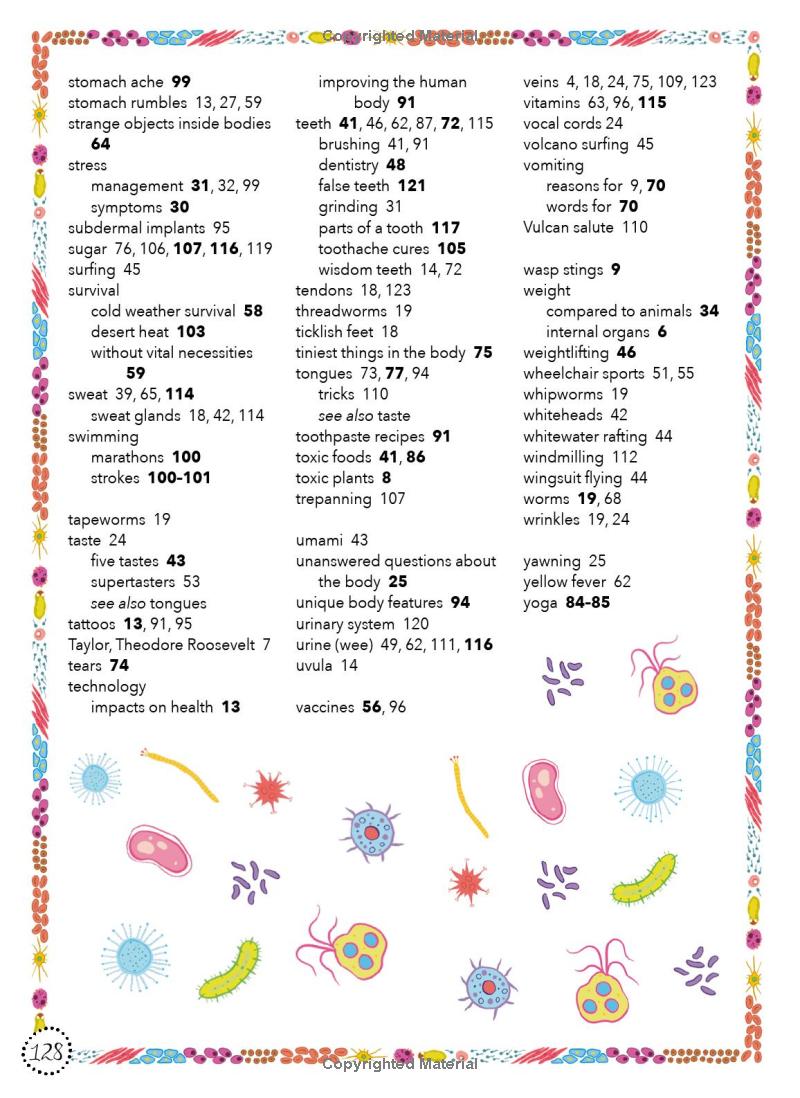 lists for curious kids - human body