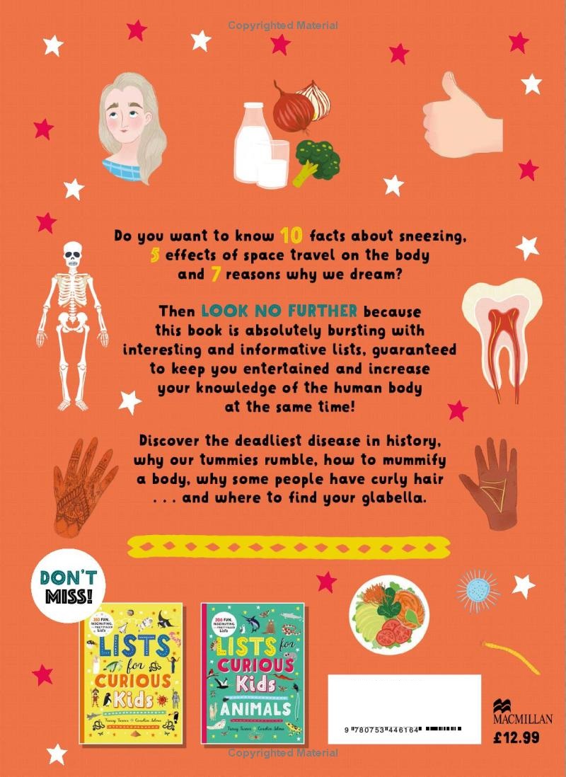lists for curious kids - human body
