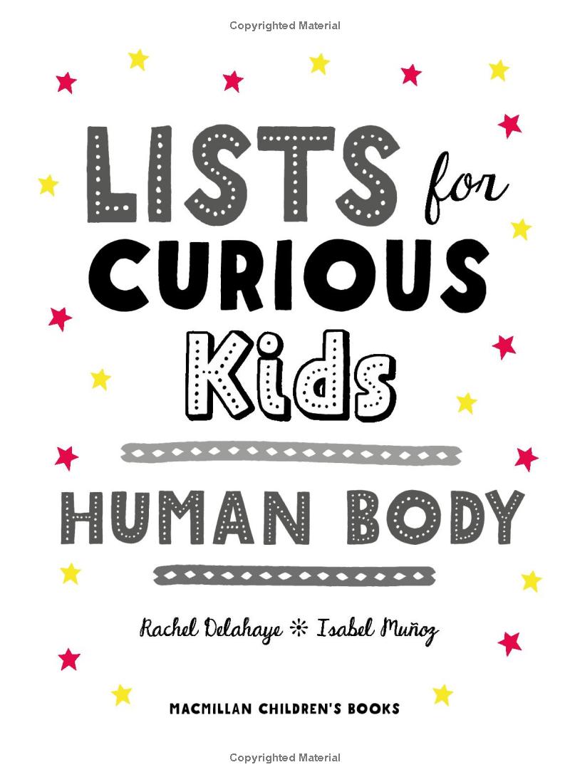 lists for curious kids - human body