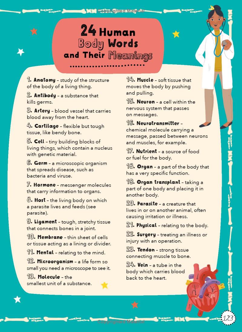 lists for curious kids - human body