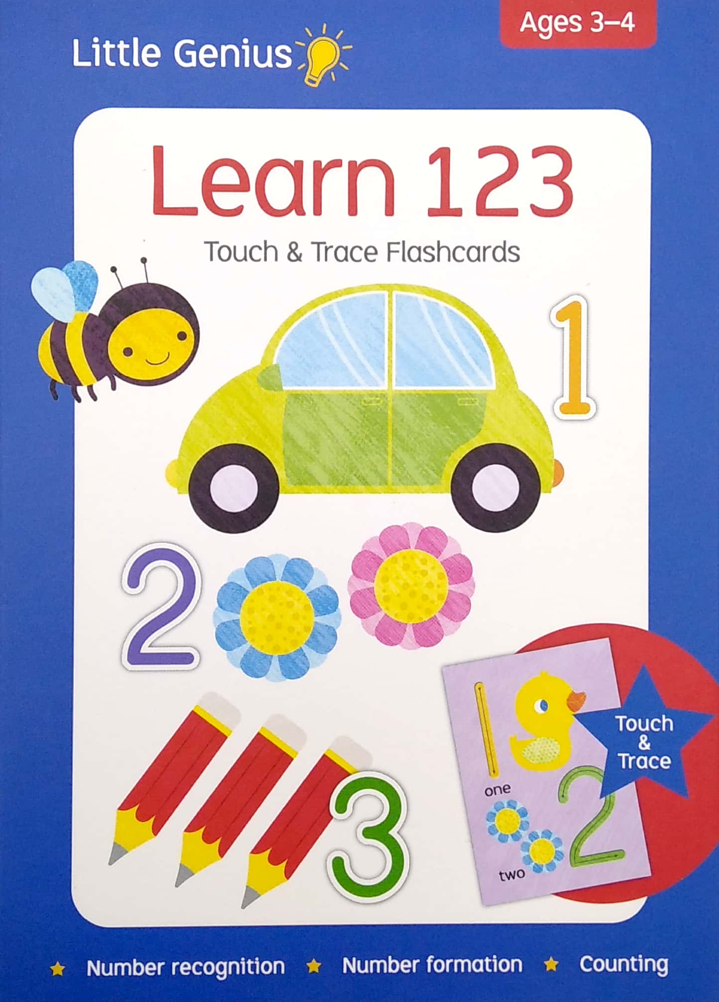 little genius cards: learn 123 touch & trace educational fun