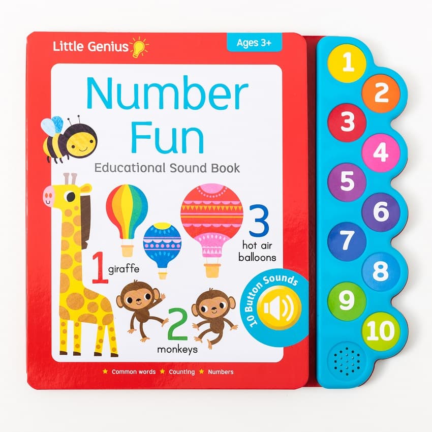 little genius number fun educational sound book - 10 button sound
