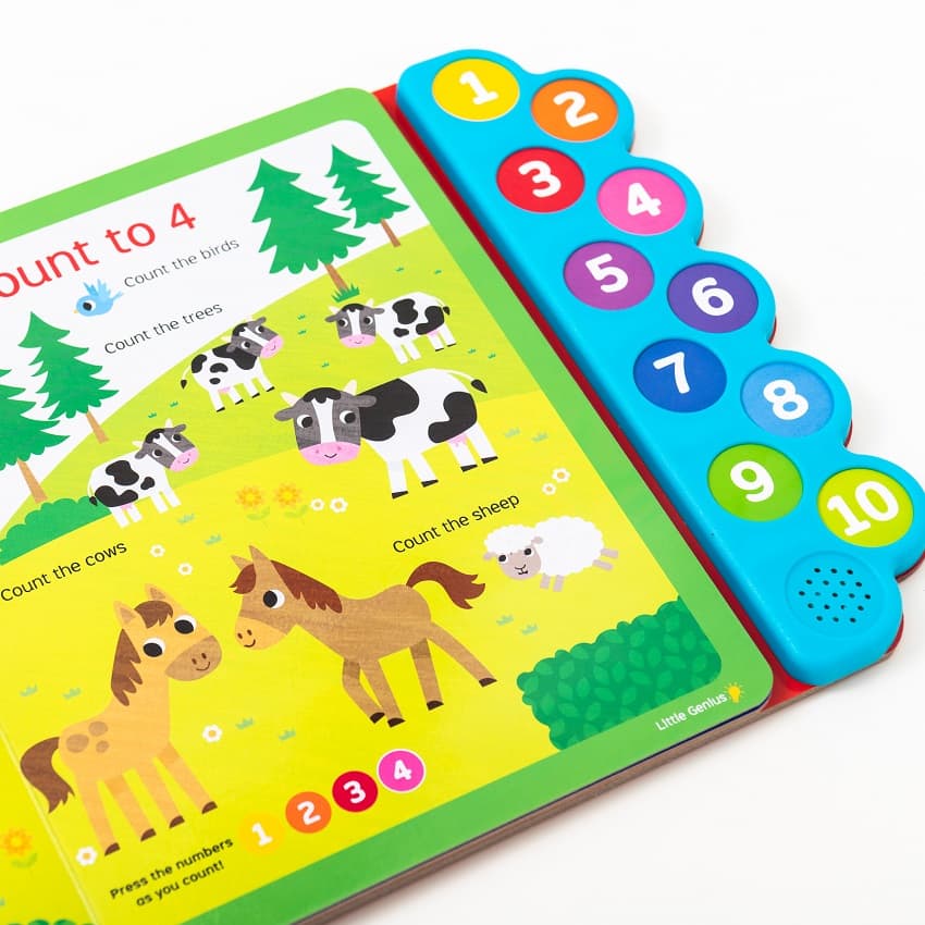 little genius number fun educational sound book - 10 button sound