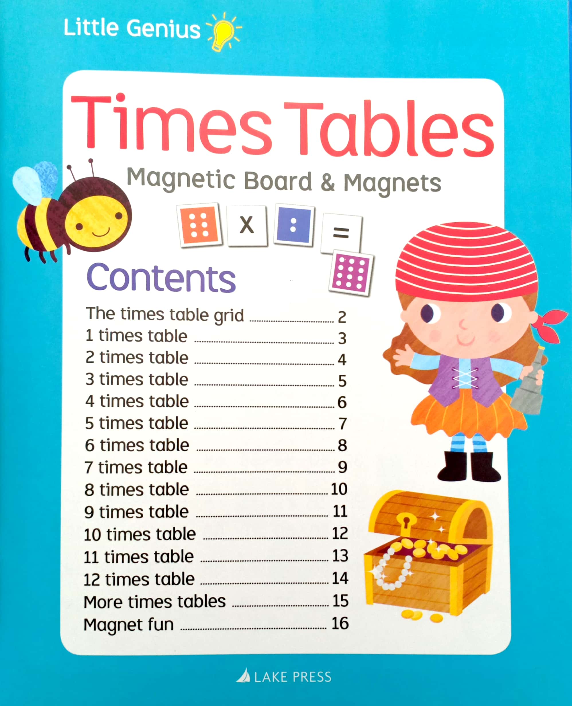 little genius times table - magnetic board & magnets