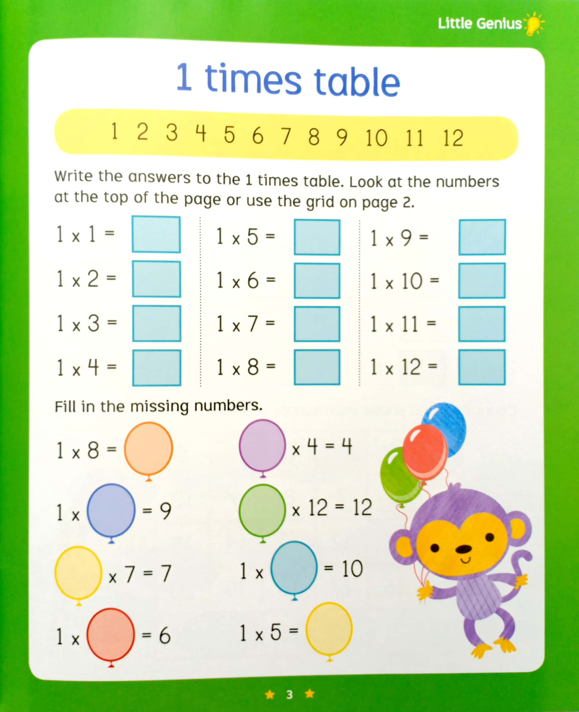 little genius times table - magnetic board & magnets