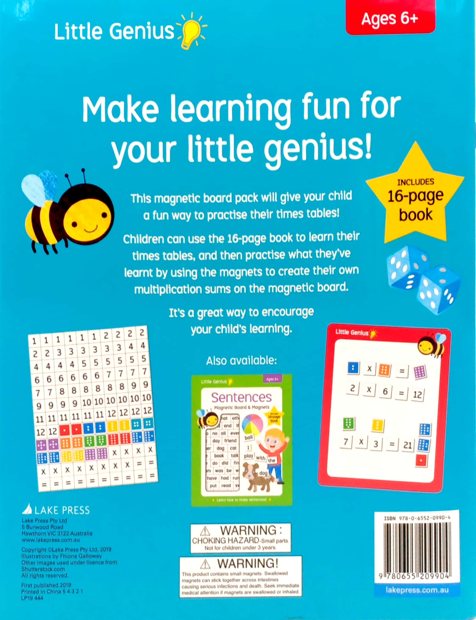 little genius times table - magnetic board & magnets