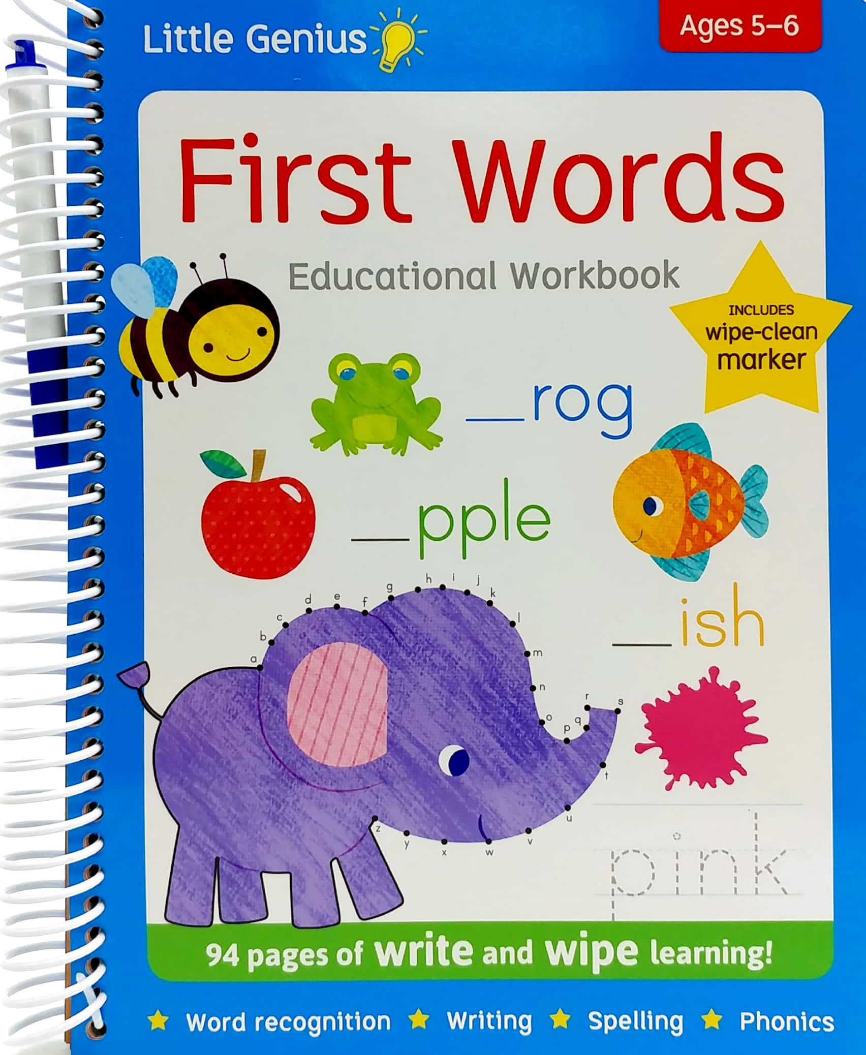 little genius write and wipe bind up - first words