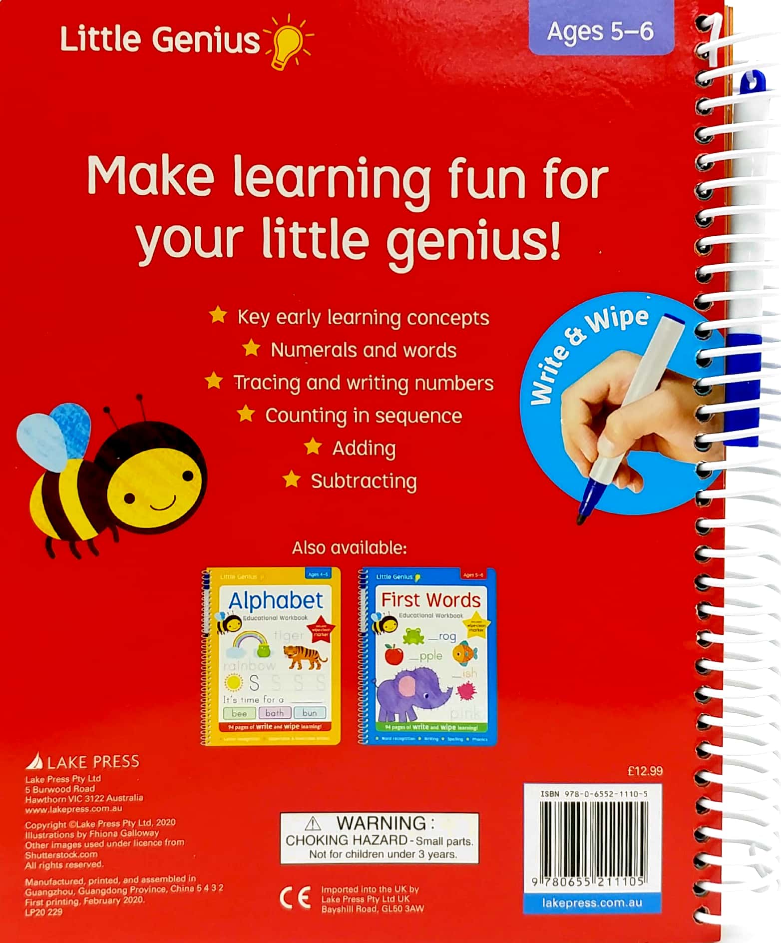 little genius write and wipe bind up - numbers