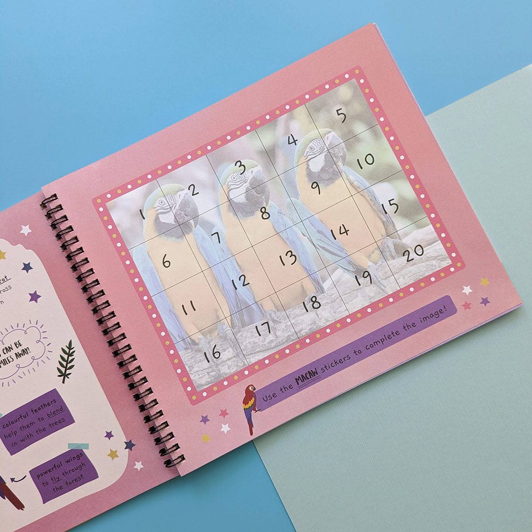 little wonders sticker by number - jungle animals