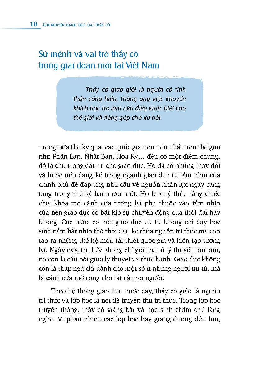 lời khuyên dành cho thầy cô