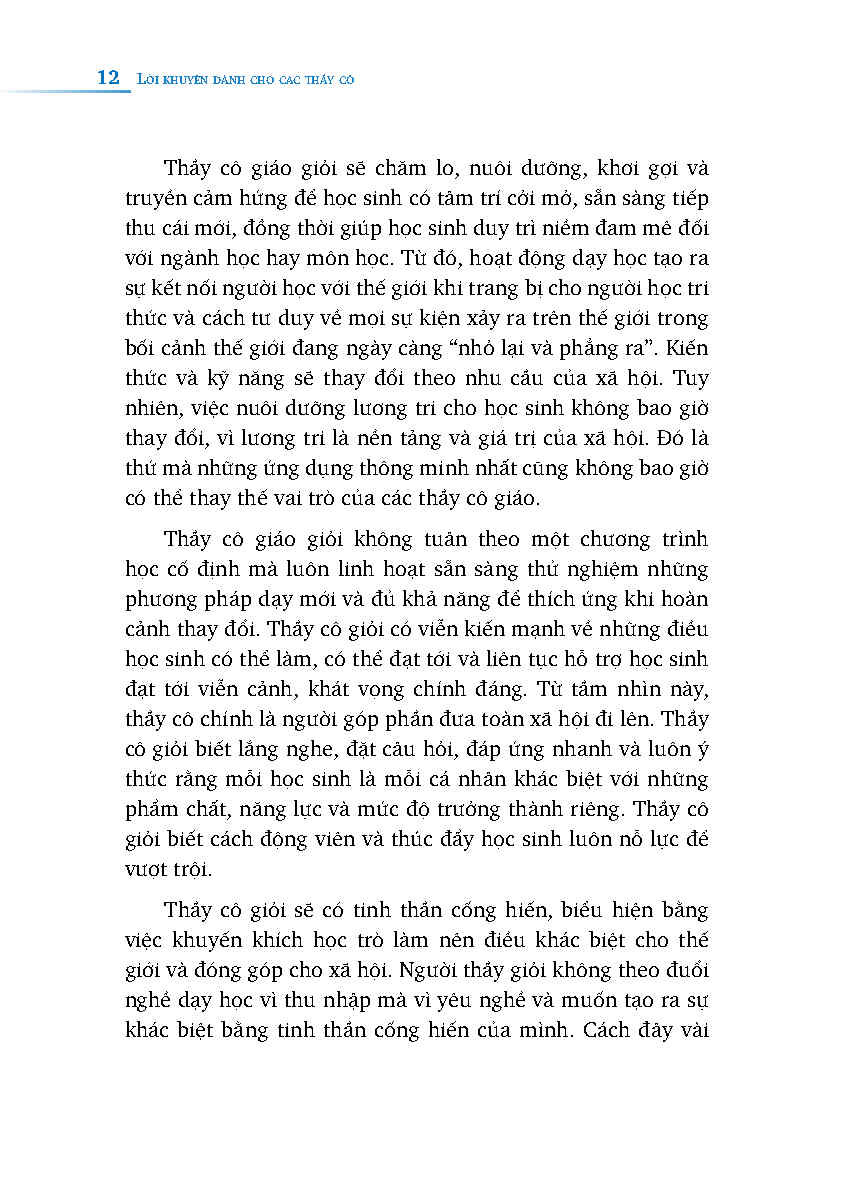 lời khuyên dành cho thầy cô