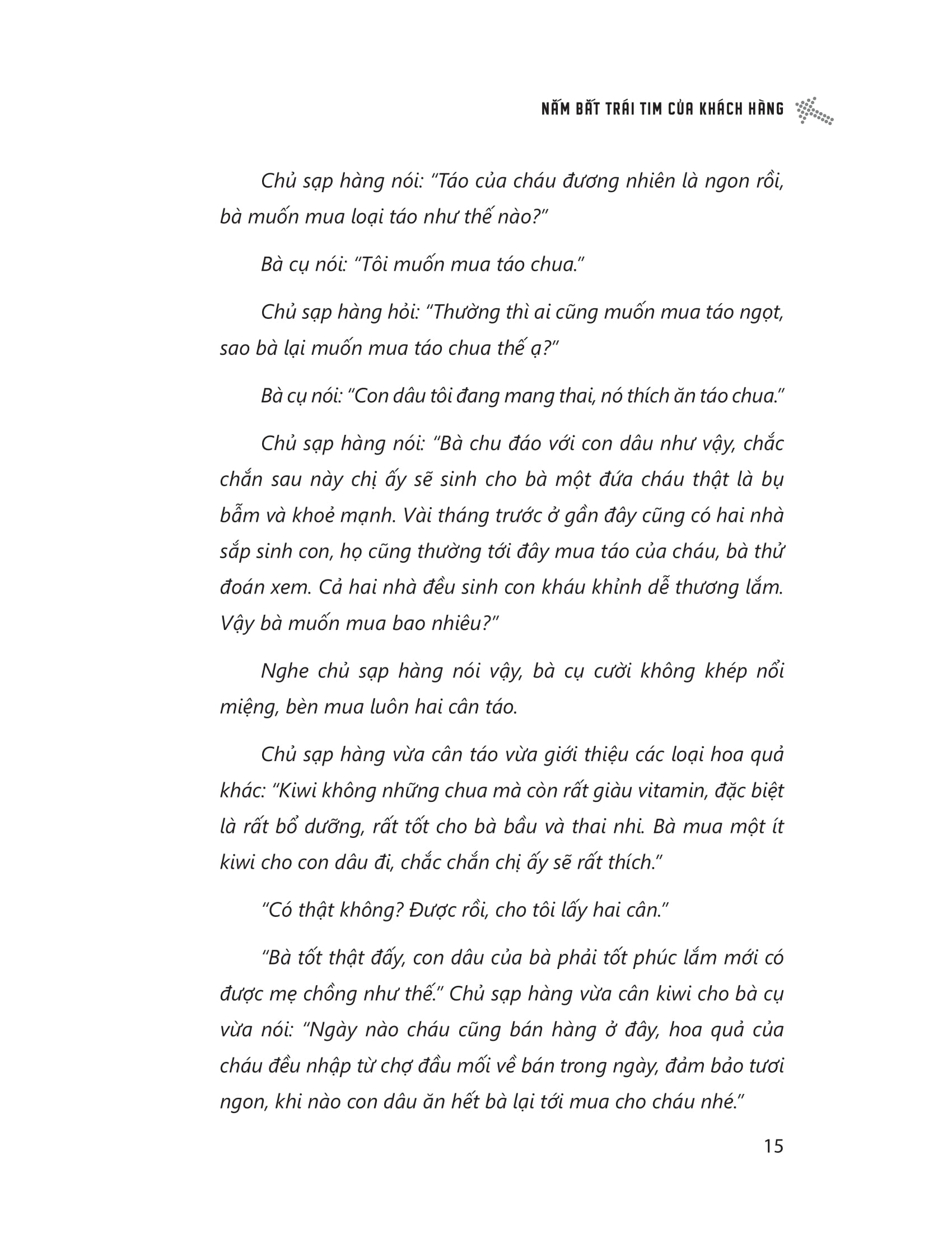 lời nói chạm đến tim khách hàng