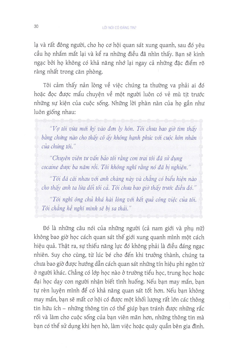 lời nói có đáng tin?