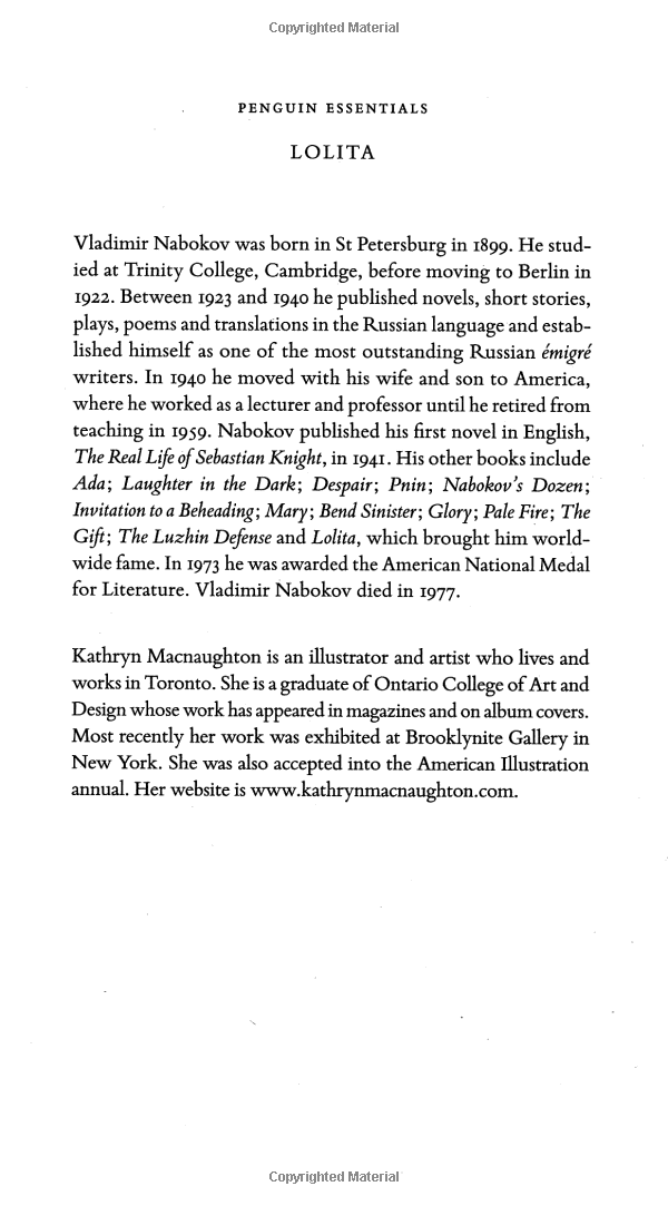 lolita (penguin essentials)