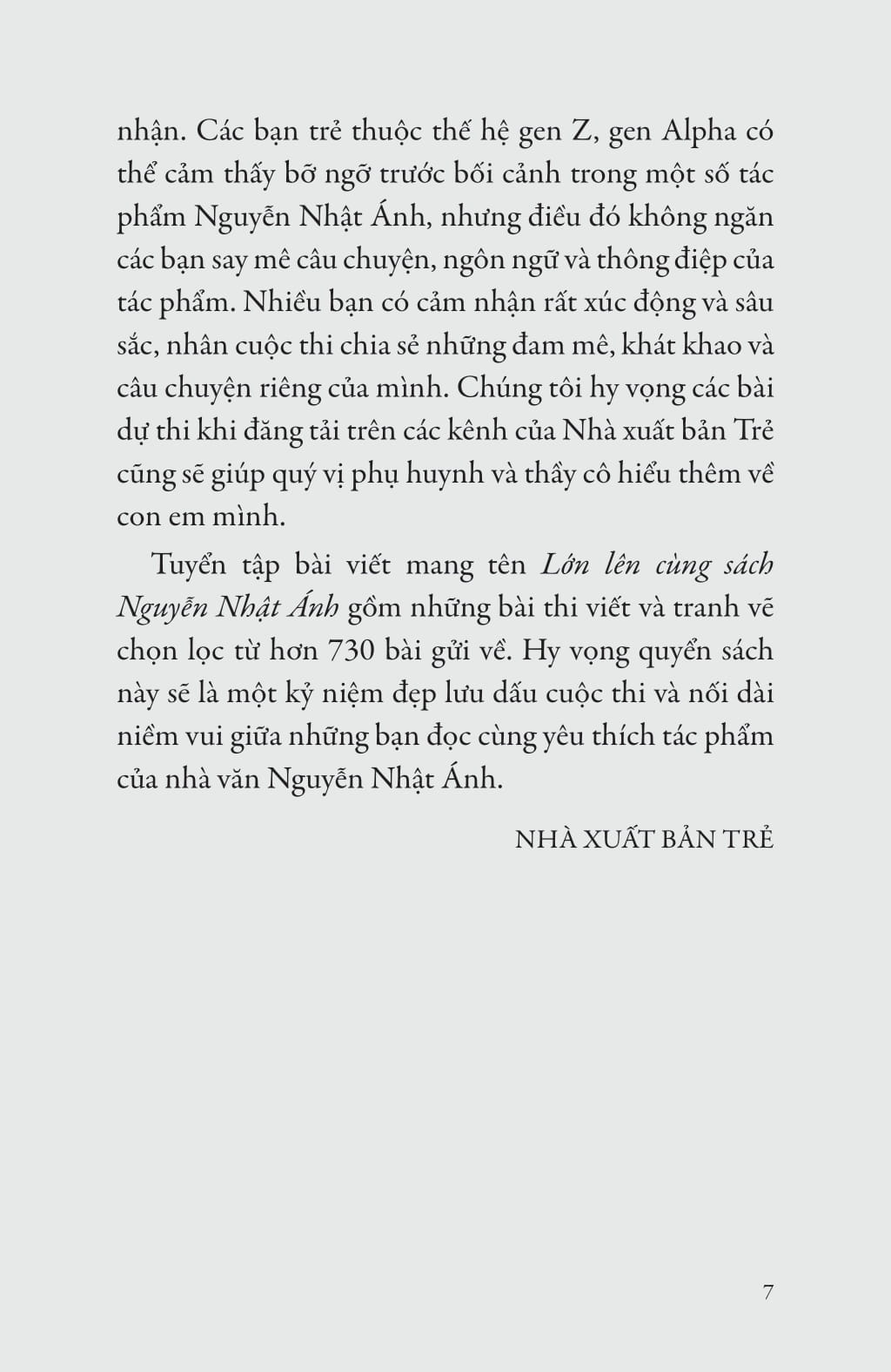 lớn lên cùng sách nguyễn nhật ánh