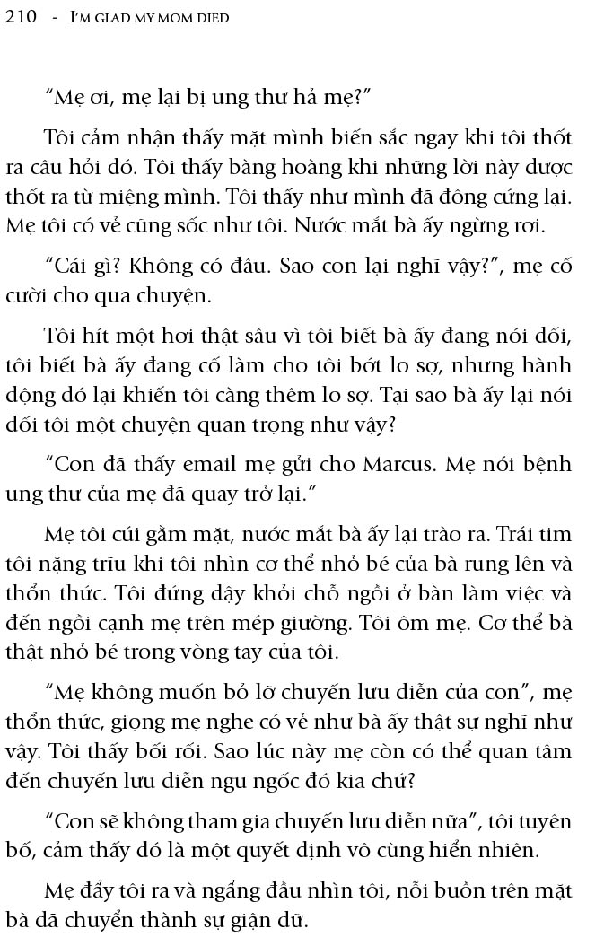 lòng tôi nhẹ khi mẹ rời xa