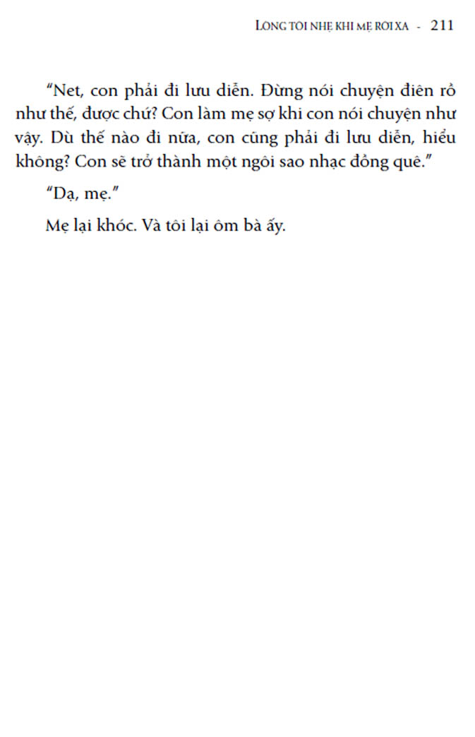 lòng tôi nhẹ khi mẹ rời xa